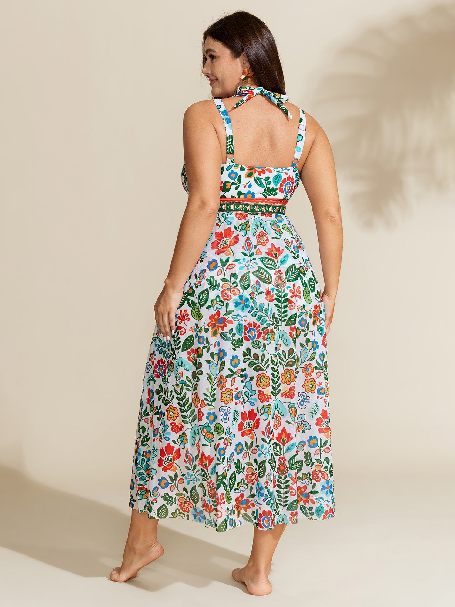Two-Piece Tummy-Friendly Sarong Swimsuit