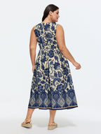 Floral Drama Cinched-Waist Maxi Dress