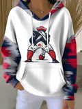 Women's Football Print Casual Hoodie