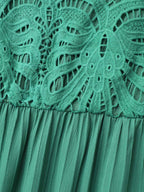 Lace Cut-Out Flutter Sleeve Midi Dress