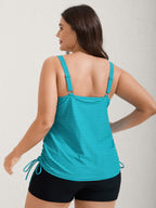 Striped Non-Removable Cups Swim Top