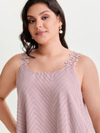 Lace Trim Flowy Tank Top