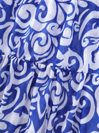 Sarong Set Geometric Print Mesh One-Piece Swim