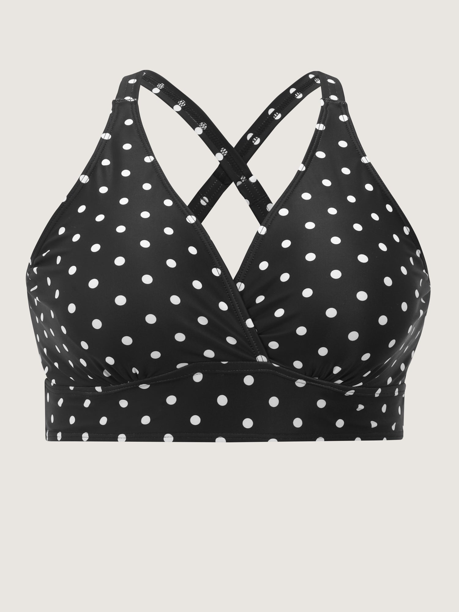 Polka Dots Deep V-Neck Bikini Top
