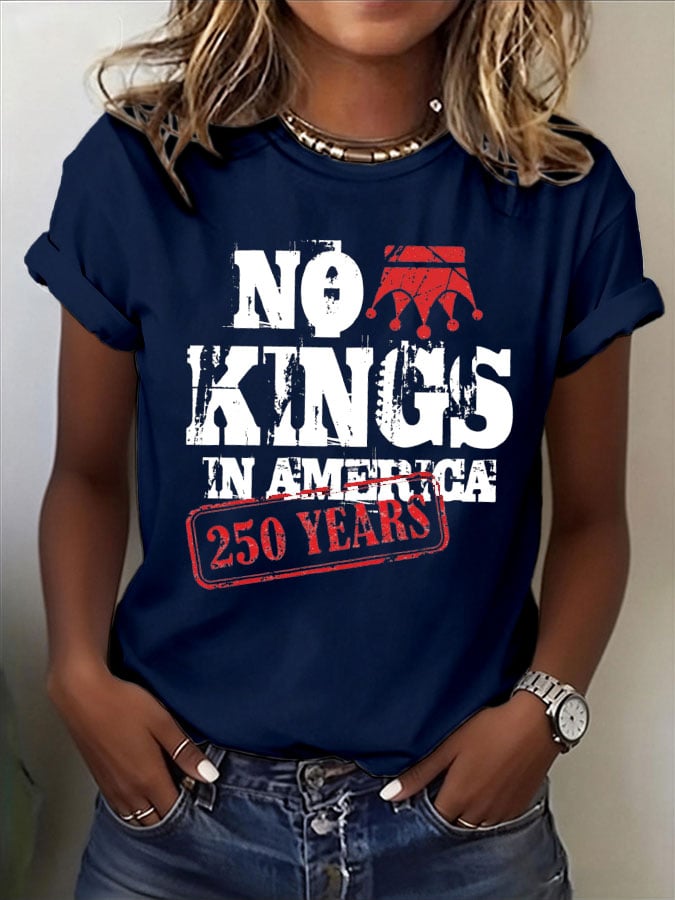 🔥Buy 3 Get 15% Off🔥Women's No Kings Print T-Shirt