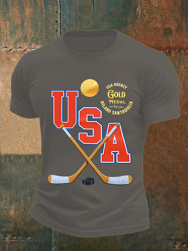 Men's   USA Funny Print T-Shirt