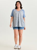 Camouflage Print Raglan Sleeve T-Shirt