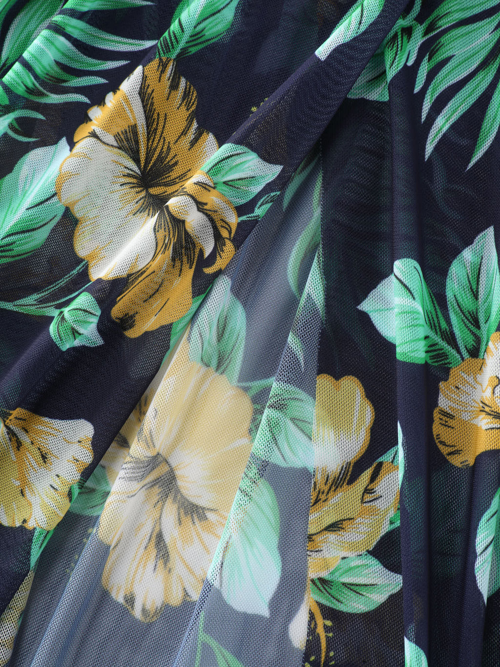 Tropical Print One Piece Swimsuit Sarong Set