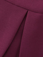 Notched Collar Pleated Back Blouse