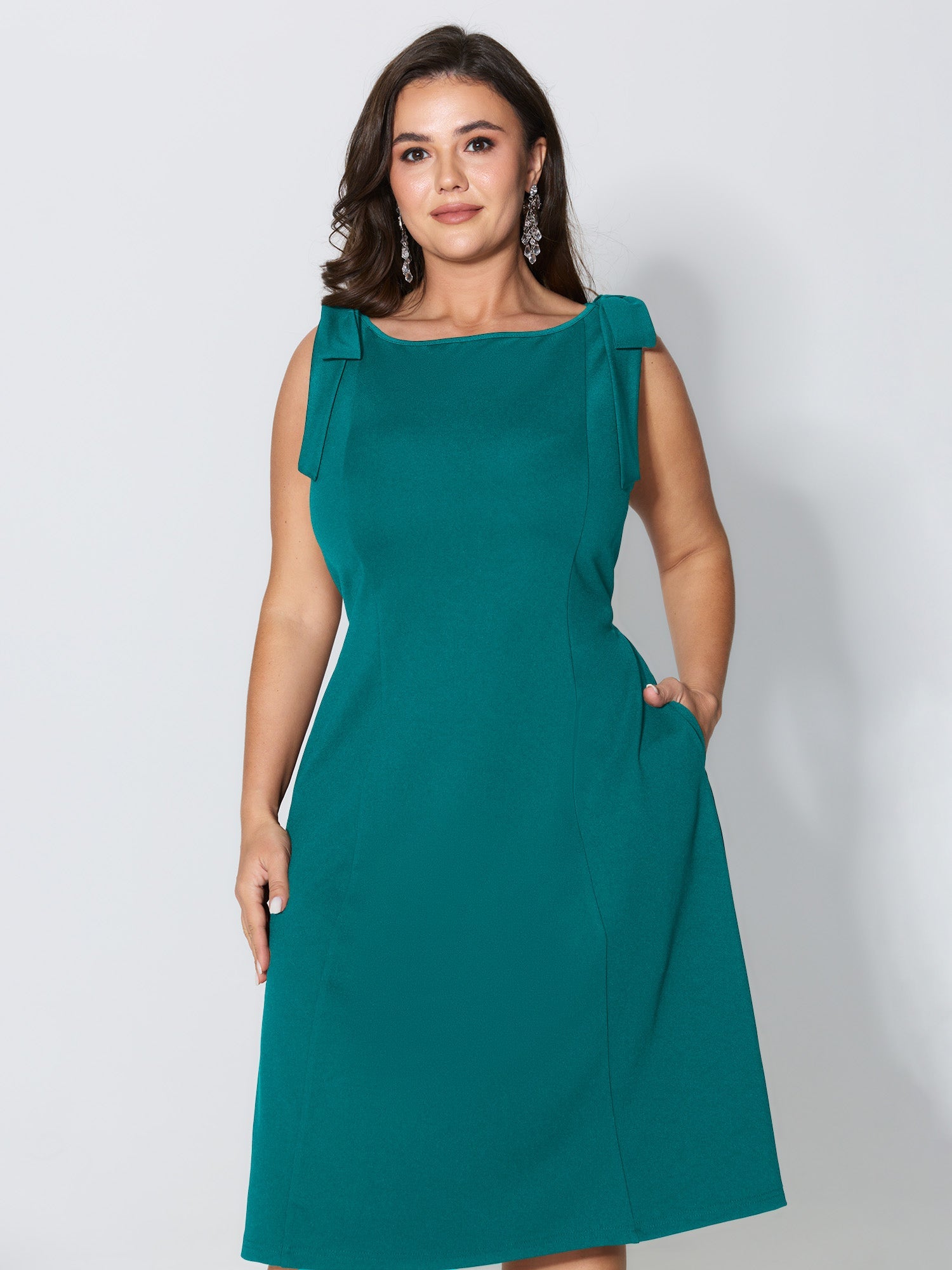 Shoulder Tie Sculpting Bodice Mini Dress