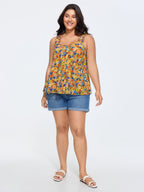 Sunkissed Floral Print Flowy Tank Top