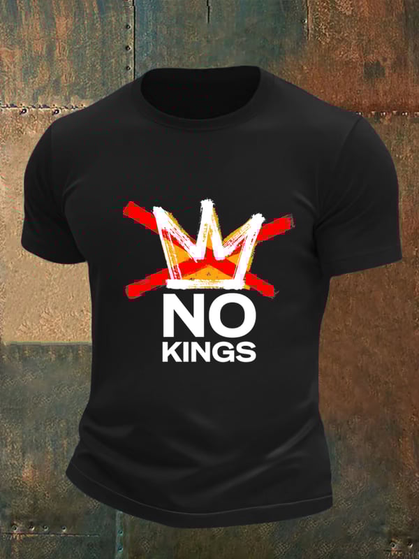 🔥Buy 3 Get 15% Off Men's no kings in America print  T-Shirt