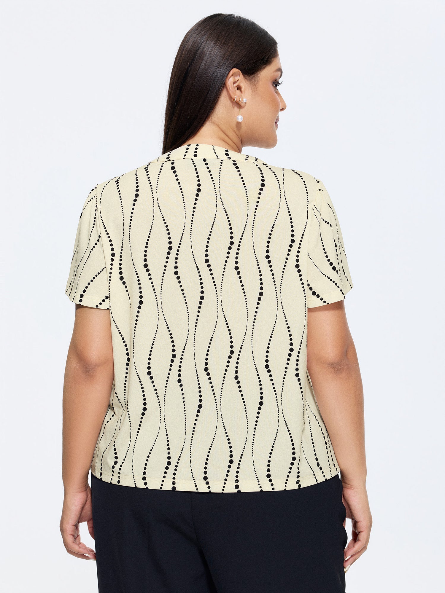 Stretchy Geometric Print Knit Top