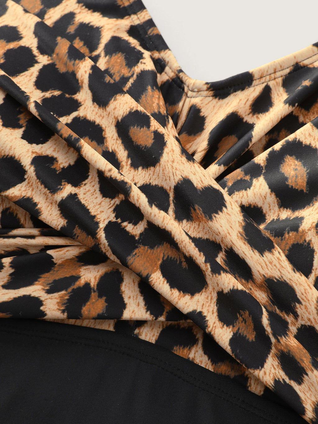 Leopard Print Shrink Pleat One-Piece Swimsuit