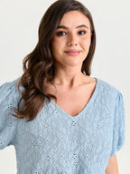 Back Bow Tie Textured Top