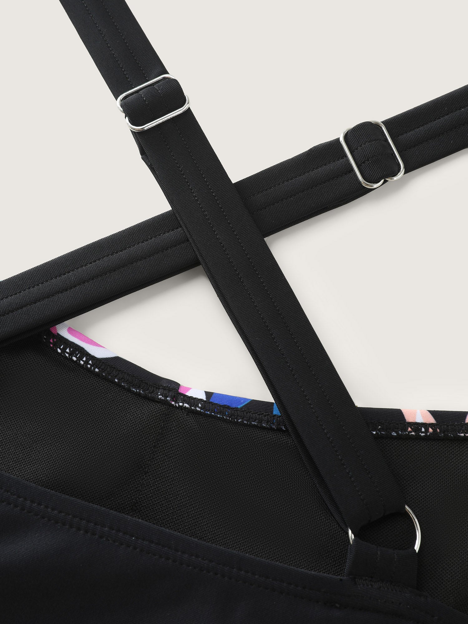 Vibrant Floral Print Twist Front Swim Top