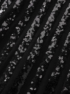 Shimmery Sequin V-Neck Midi Dress