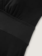 Sheer Ruffled Sleeve Layered Swim Dress