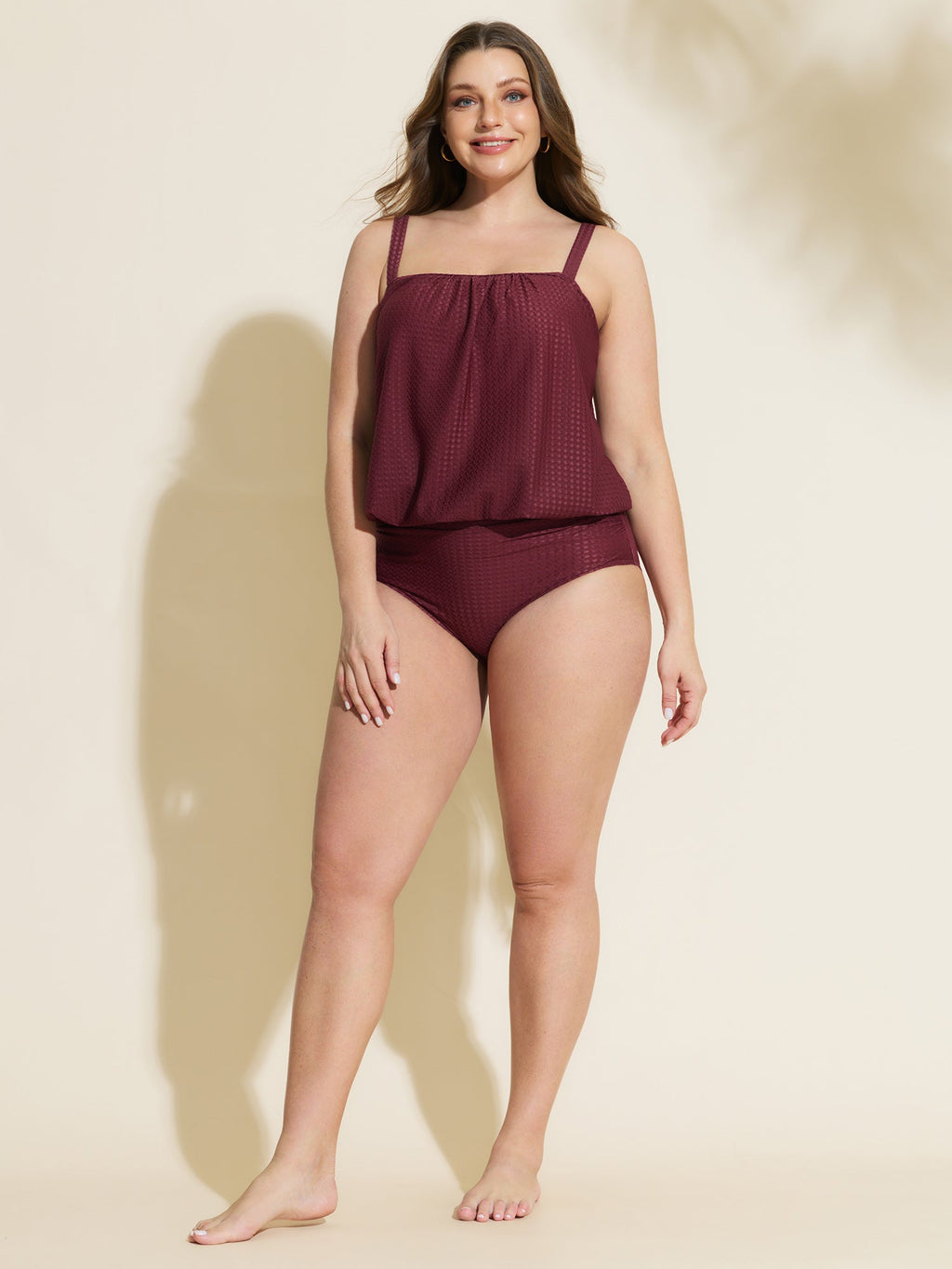 Texture Pleated Easy-Fit One-Piece Swim