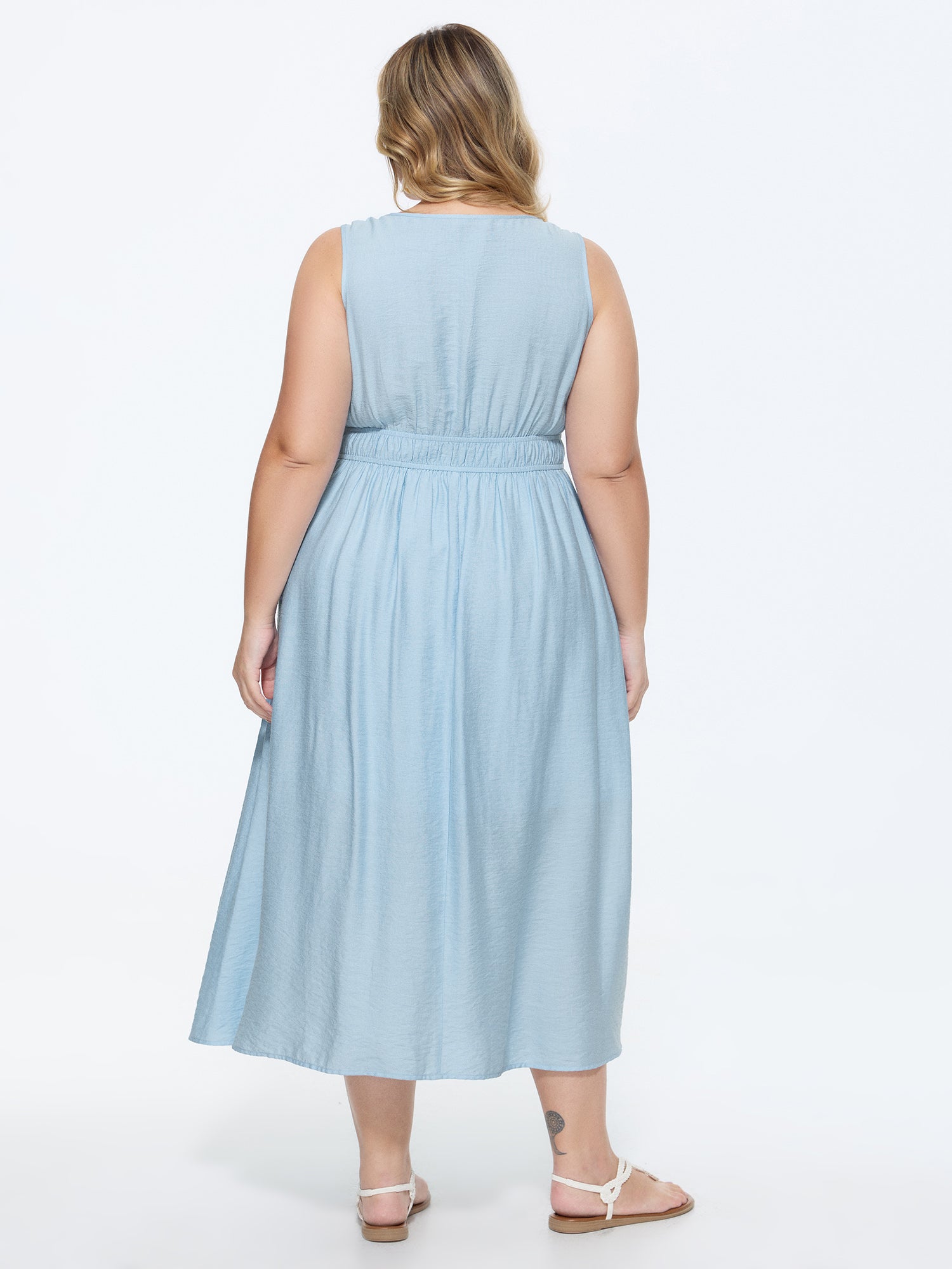 Breathable Waist-Defining Cami Midi Dress
