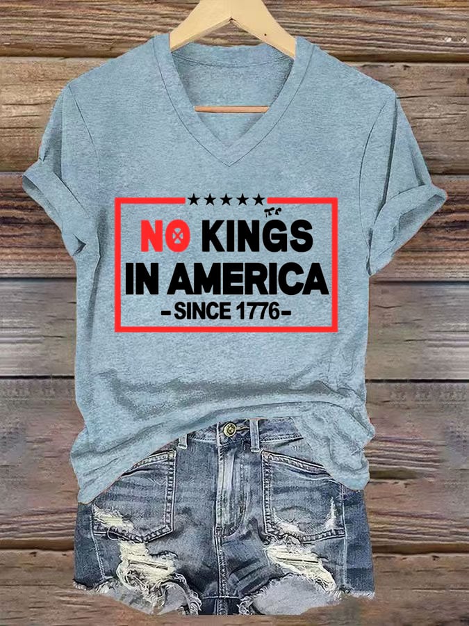🔥Buy 3 Get 15% Off🔥Women's No Kings In America Printed Casual T-Shirt