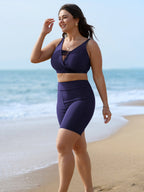High-Waist Pocket Swim Bottoms