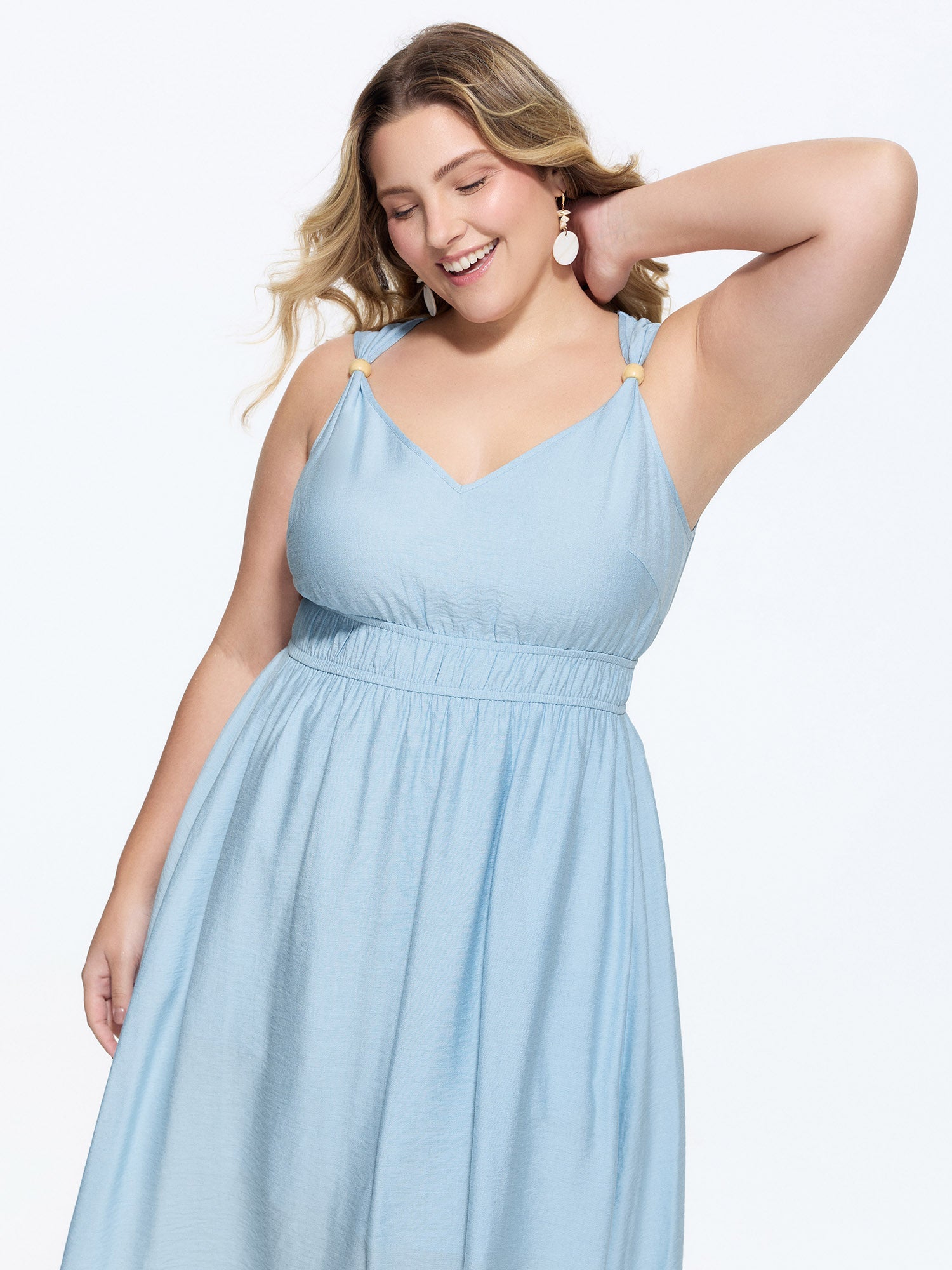 Breathable Waist-Defining Cami Midi Dress