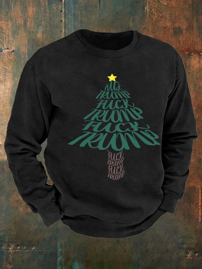 🔥Buy 3 Get 15% Off🔥Men's  Funny Christmas Tree With fdt  print  Casual Sweatshirt