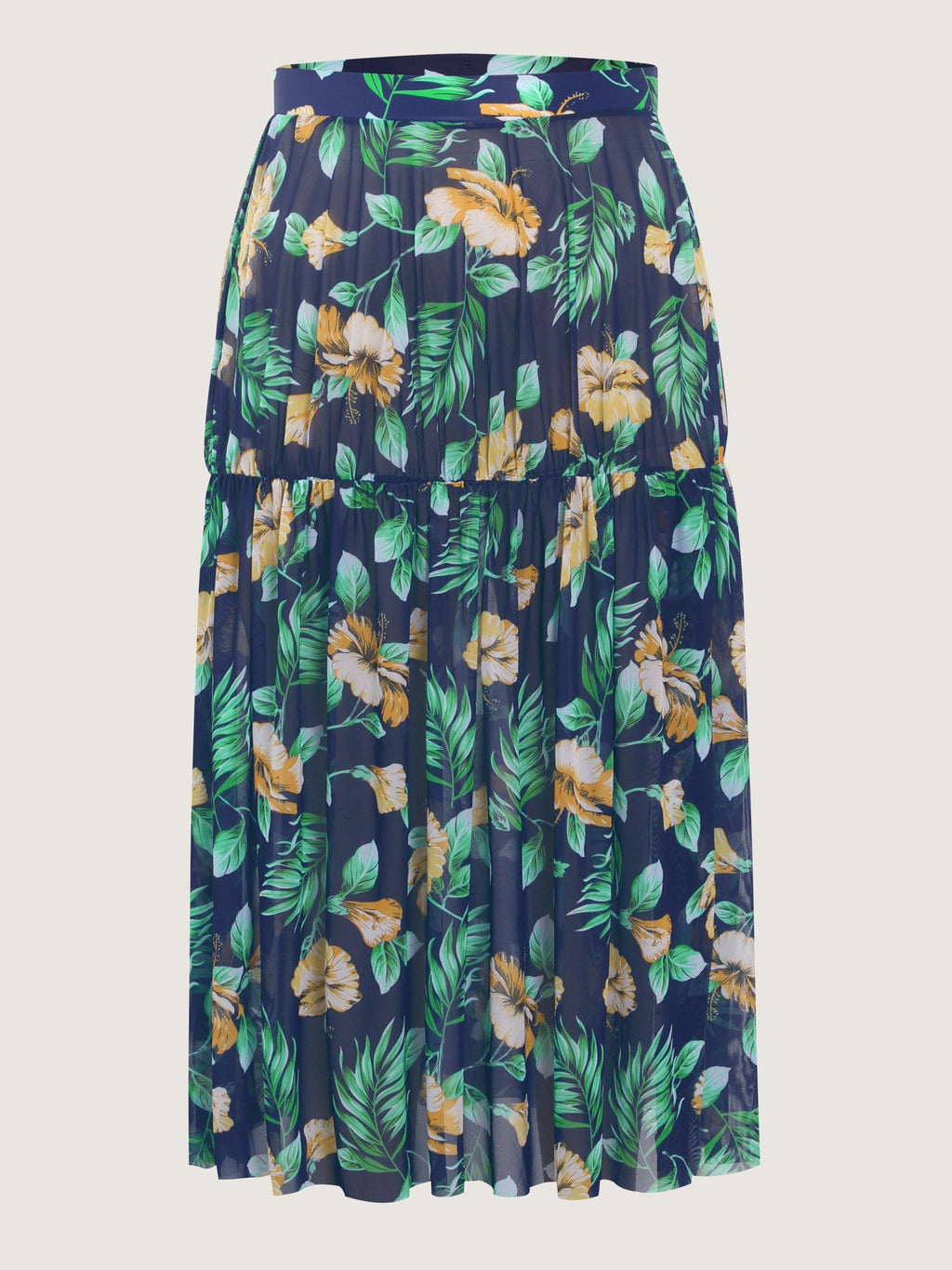 Tropical Print One Piece Swimsuit Sarong Set