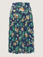 Tropical Print One Piece Swimsuit Sarong Set