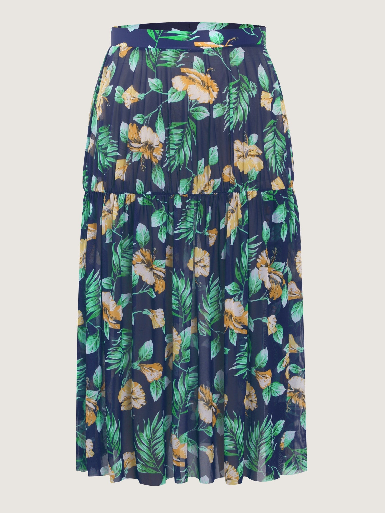 Tropical Print One Piece Swimsuit Sarong Set