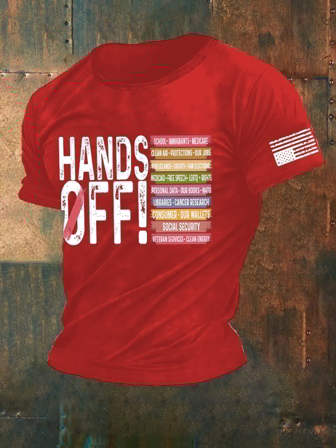 🔥Buy 3 Get 15% Off🔥Men'S Retro Hands Off Protest Print T-Shirt