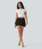 Low Rise Tulip 2-in-1 Mini Casual Skirt with Pocket