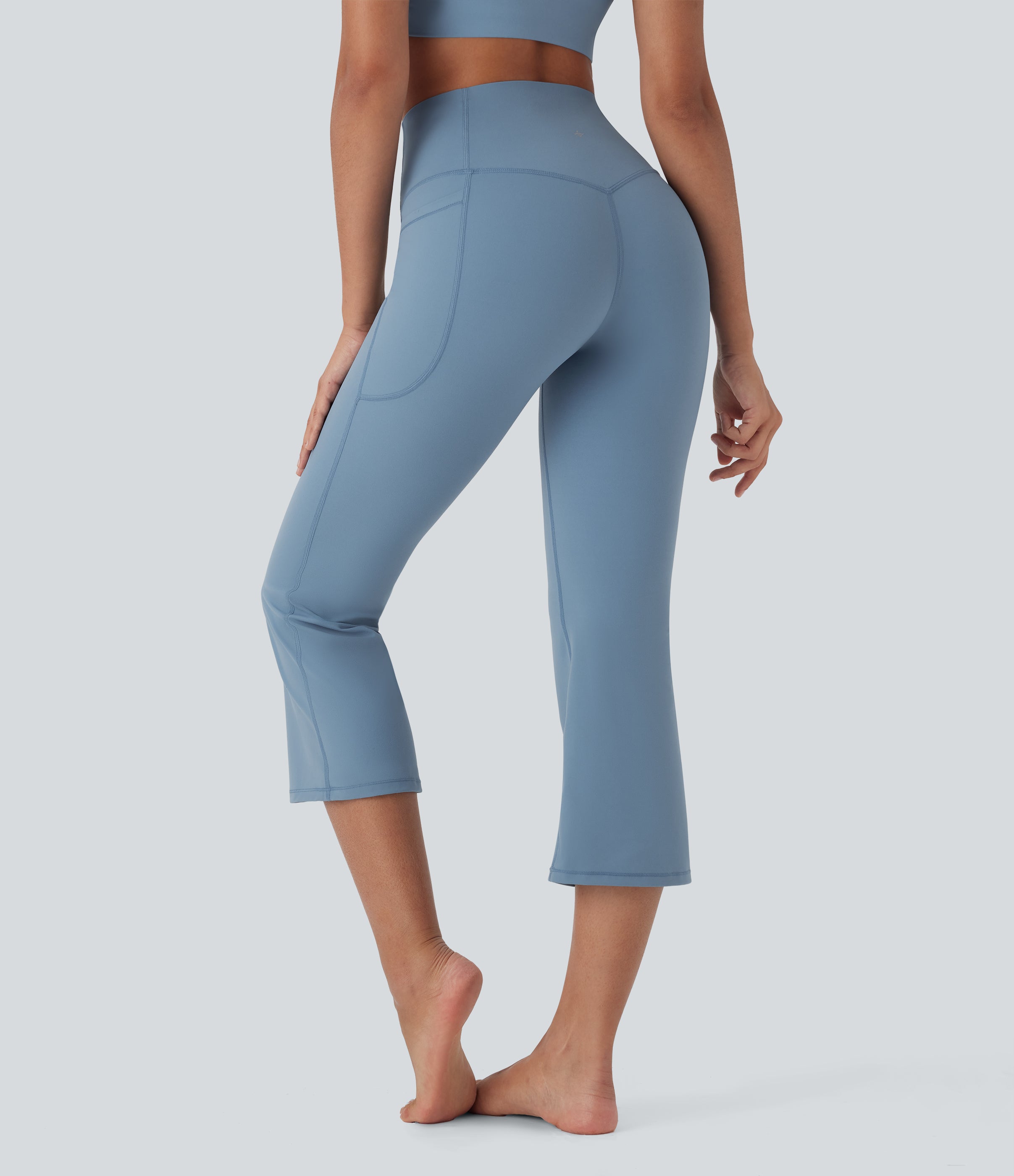 UltraSculptTM SoCinched High Waisted Tummy Control Cropped Yoga Bootcut Leggings with Pockets