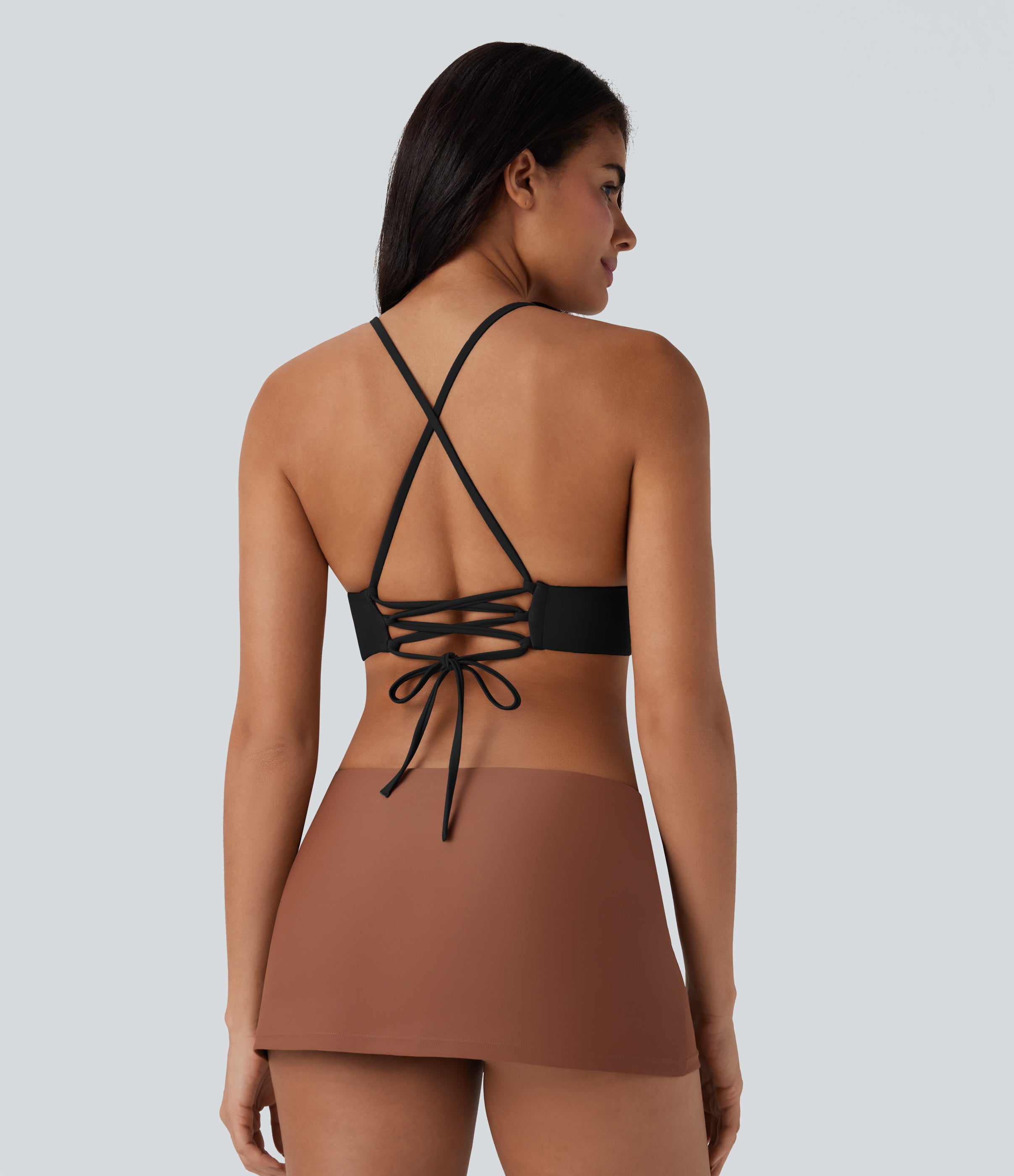 Lace Up Bikini Top Swimsuit