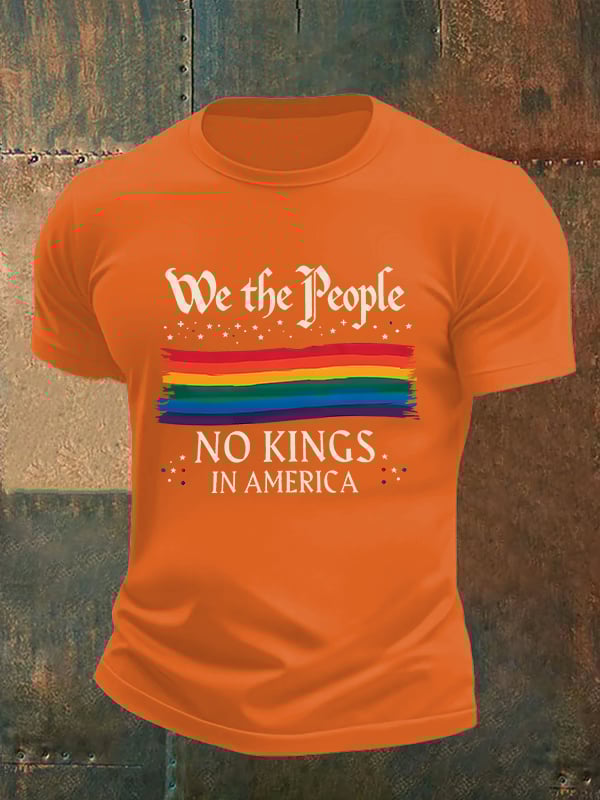 🔥Buy 3 Get 15% Off🔥Men's  We the People NO KINGS IN AMERICA  print  T-Shirt