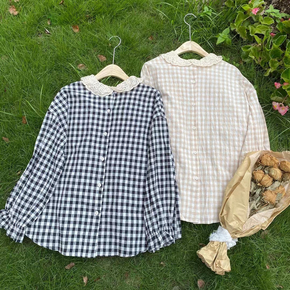 Long Sleeve Cute Lace Collar Top