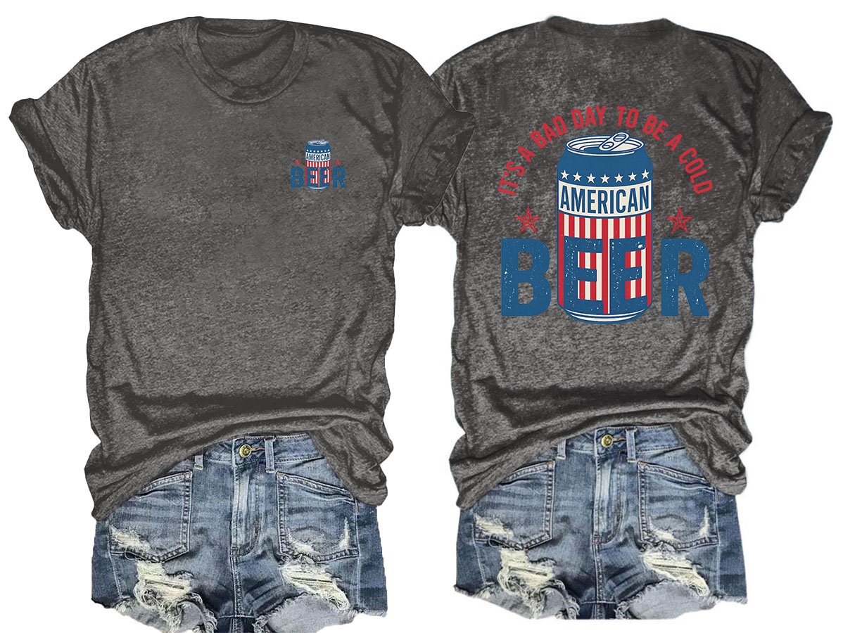 🔥Buy 3 Get 15% Off🔥It’s a Bad Day to Be a Cold Beer,  Funny 4th of July Drinking Shirt