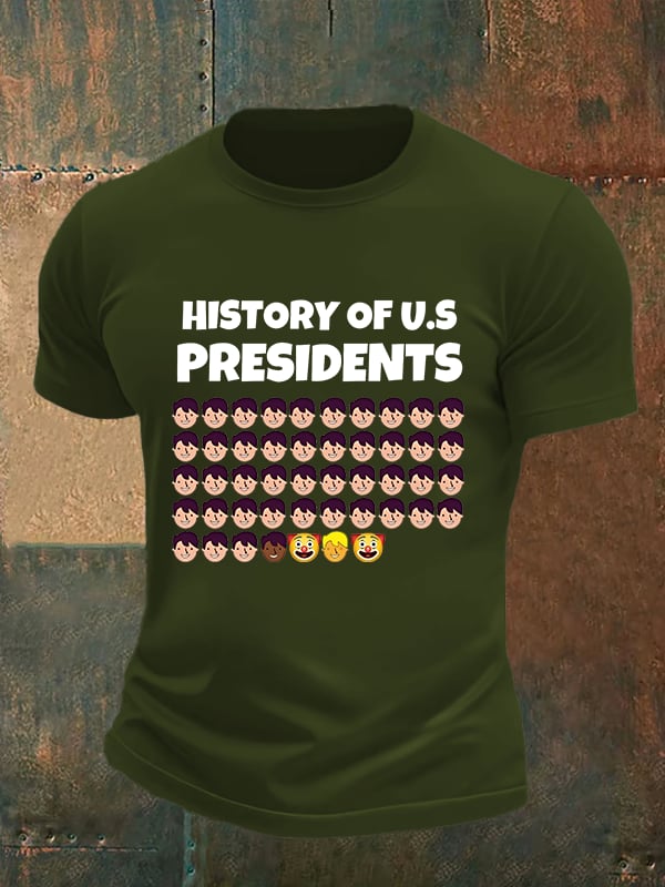 🔥Buy 3 Get 15% Off🔥Men's  History Of US Presidents Print T-Shirt