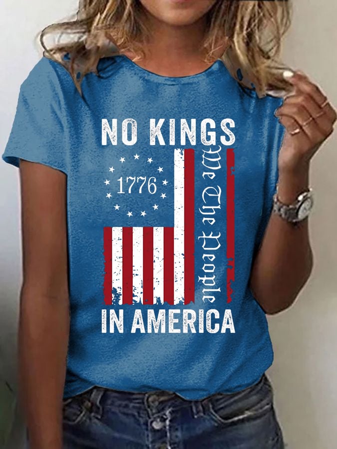 🔥Buy 3 Get 15% Off🔥Women's No King in America Print T-Shirt