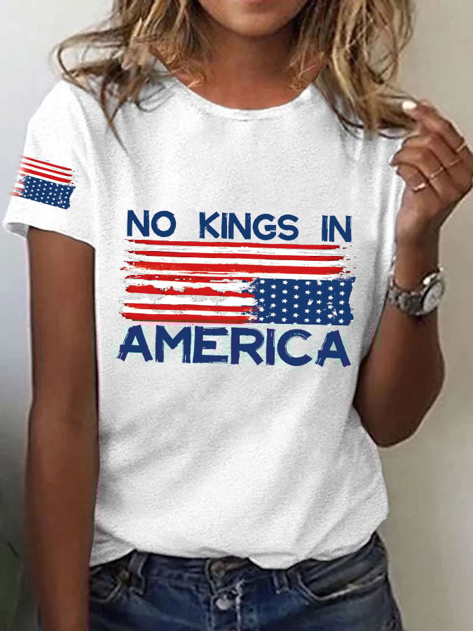 🔥Buy 3 Get 15% Off🔥Women's No King in America Print T-Shirt