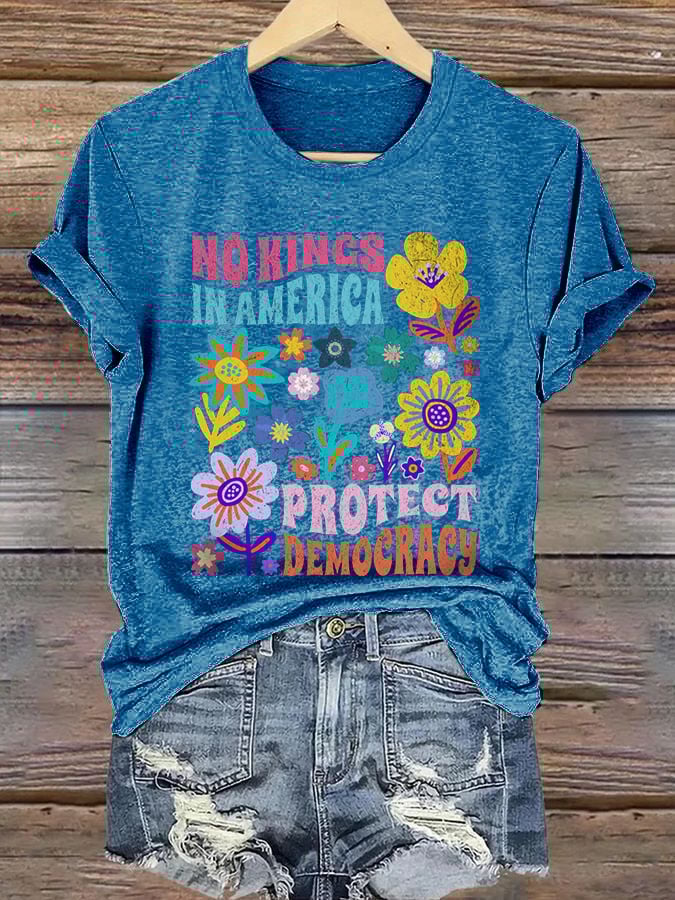 🔥Buy 3 Get 15% Off🔥Women's No King in America Print T-Shirt