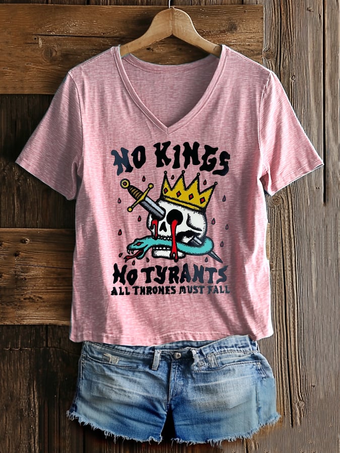 🔥Buy 3 Get 15% Off🔥Women's Casual Retro Reject The King Print T-Shirt