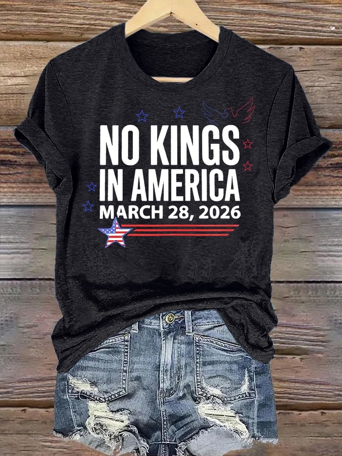 Women's  NO KINGS IN AMERICA  Print  T-Shirt