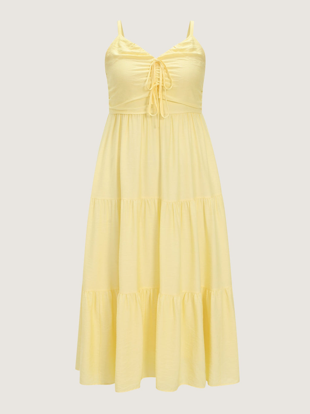 Ruched Bodice Tiered Flowy Maxi Dress