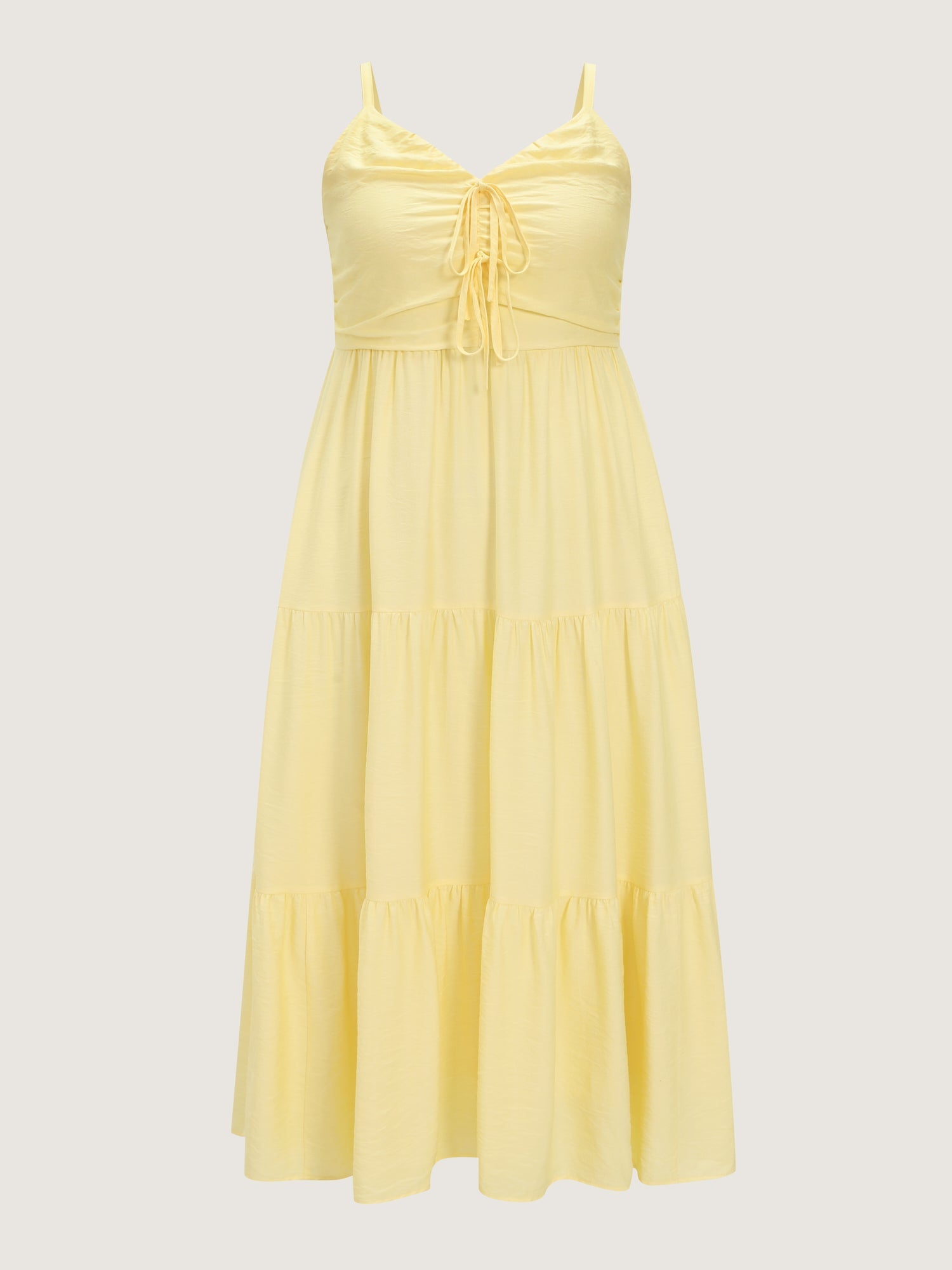Ruched Bodice Tiered Flowy Maxi Dress