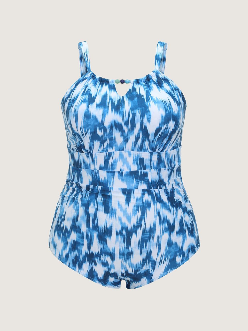 Tie-Dye Effect Keyhole Neckline One-Piece Swim