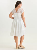 Sheer Lace Sleeve Flowy Mini Dress