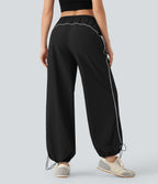 Mid Rise Wide Leg Cool Touch Casual Pants with Pockets