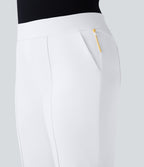 High Waisted Pockets Straight Leg Quick Dry Golf Plus Size Pants-Golf Tee-UPF40+